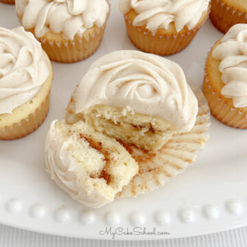 platter of snickerdoodle cupcakes.