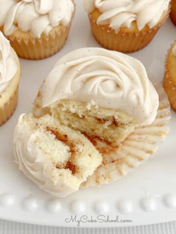 platter of snickerdoodle cupcakes.