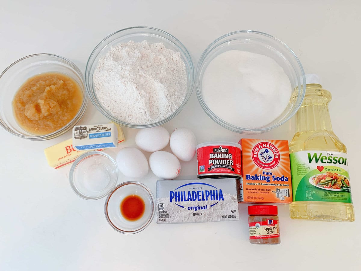 Ingredients for Applesauce Cake.