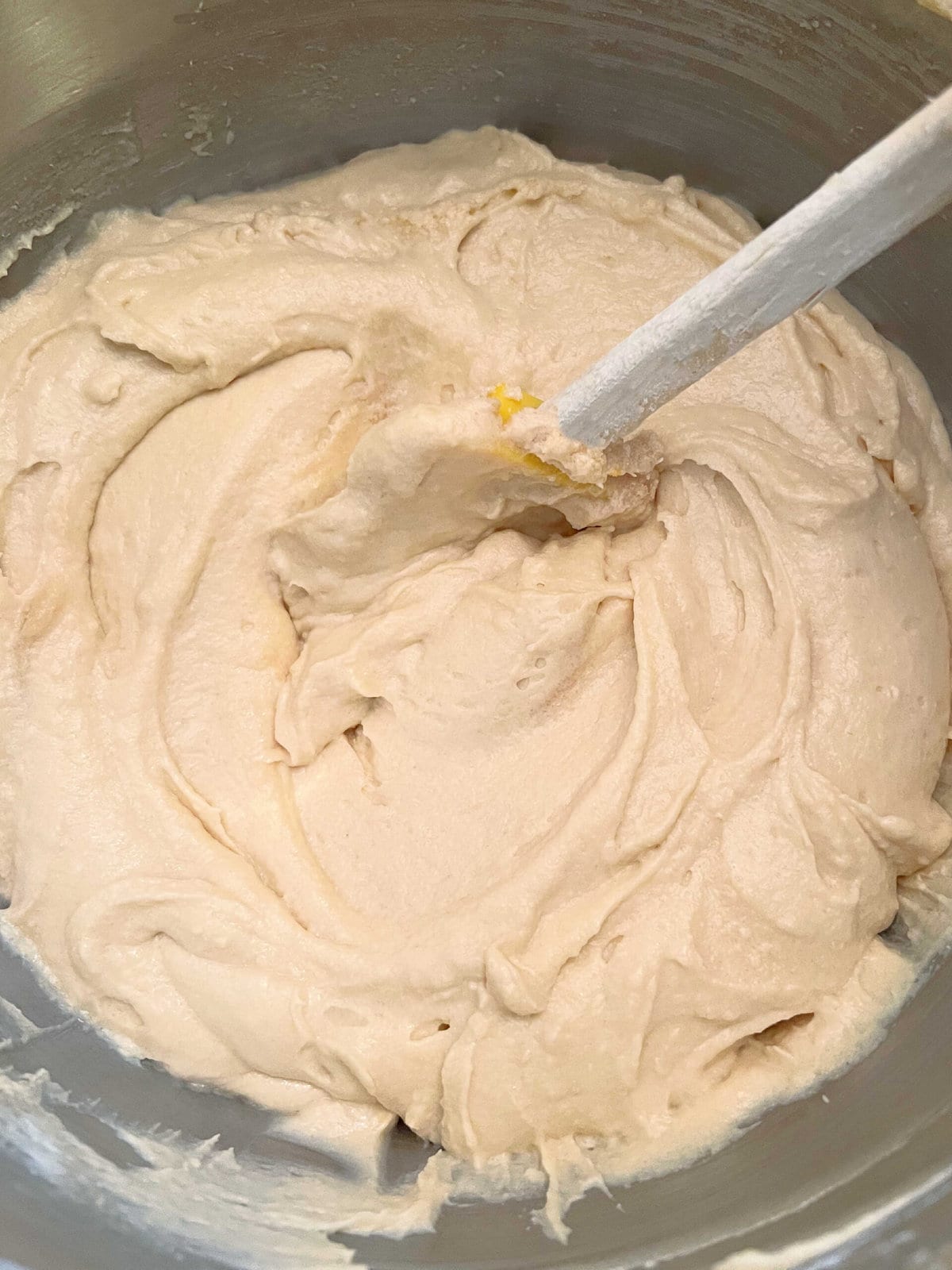 Batter in mixing bowl.