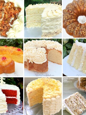 Top ten Christmas Cake Recipes, collage.