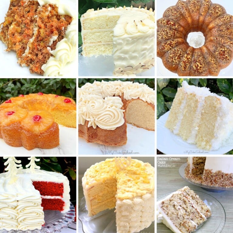 Top ten Christmas Cake Recipes, collage.