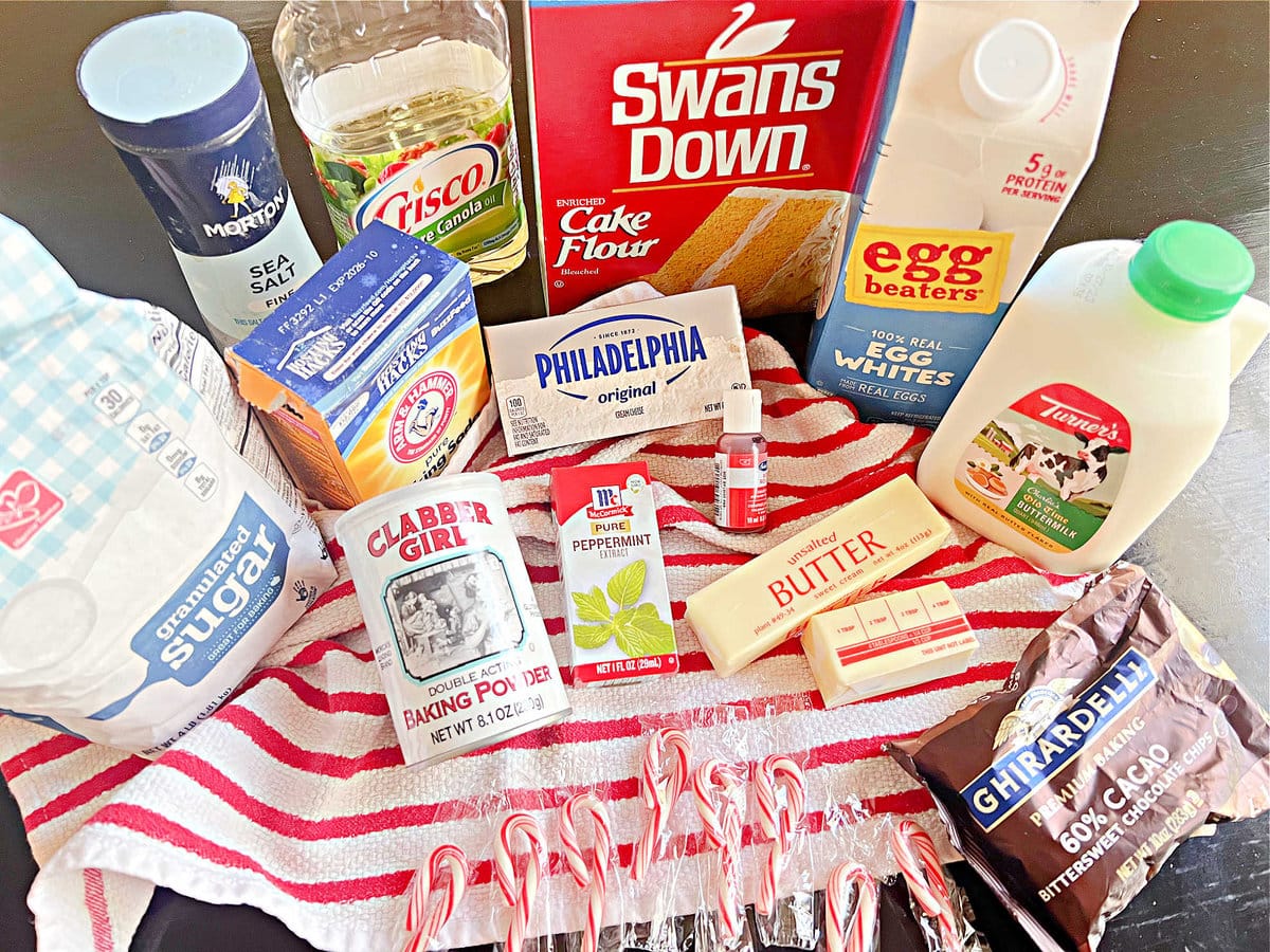 Peppermint Bundt Cake Ingredients.