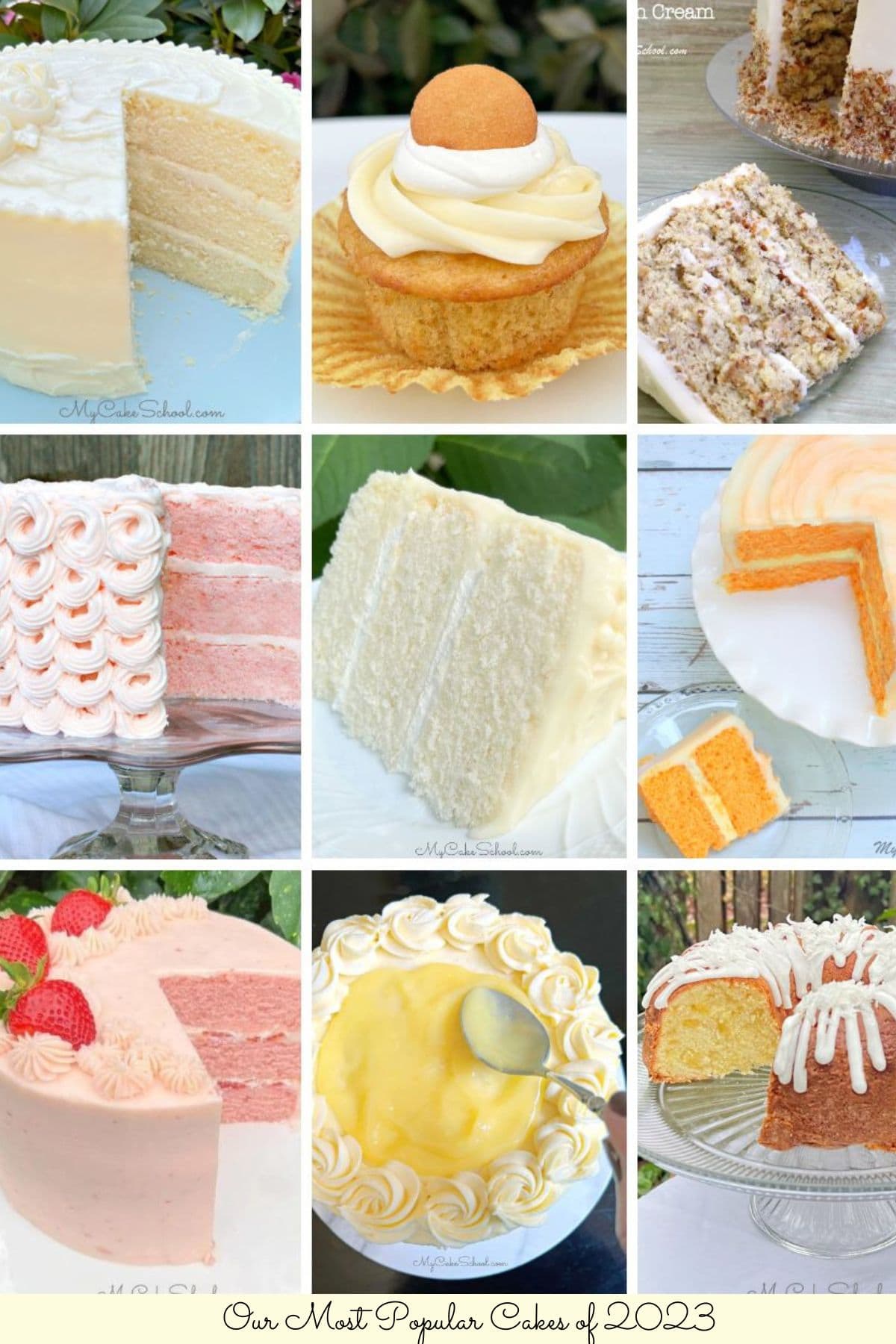 Collage of our Favorite Cake Recipes of 2023!