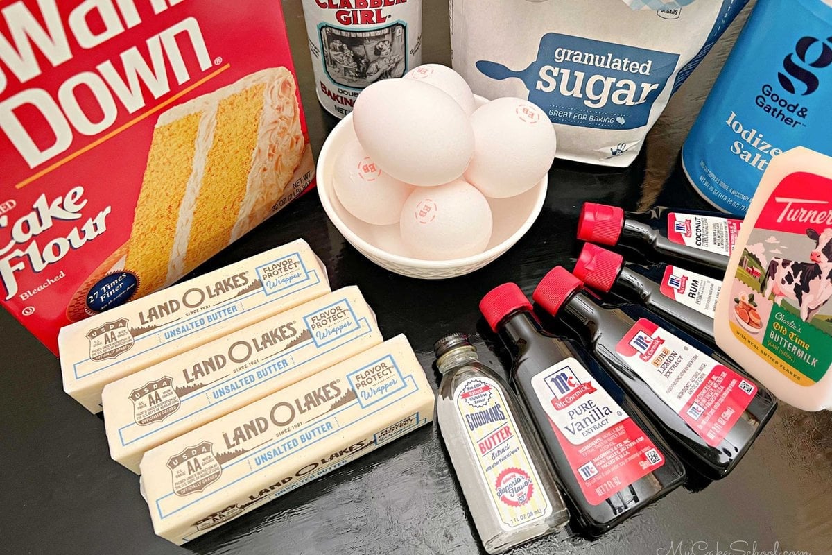 Ingredients for Five Flavor Pound Cake