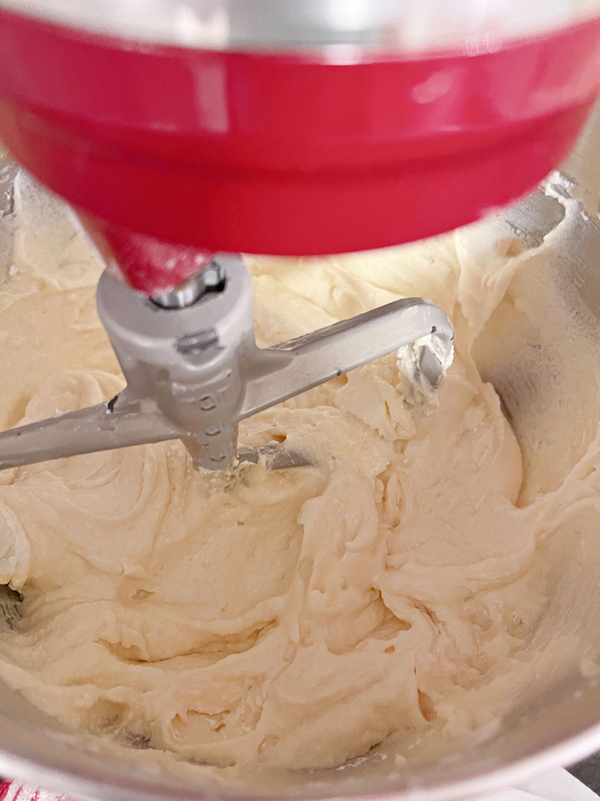Five Flavor Pound Cake Batter in mixing bowl.