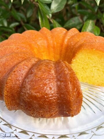 Sliced Limoncello Bundt Cake.