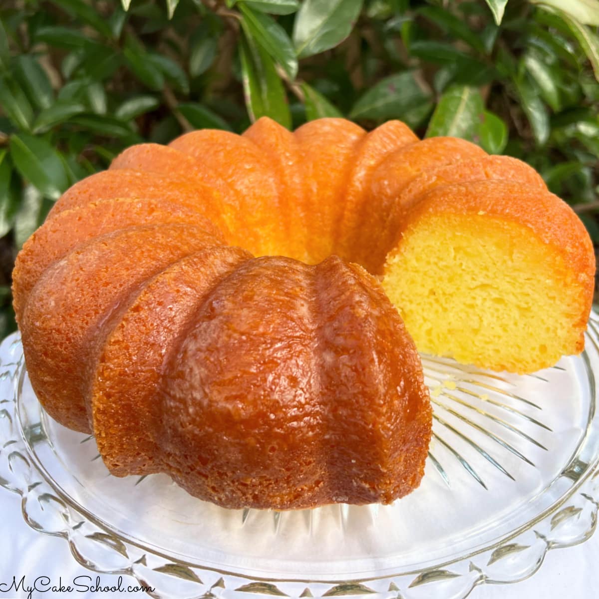 Sliced Limoncello Bundt Cake.