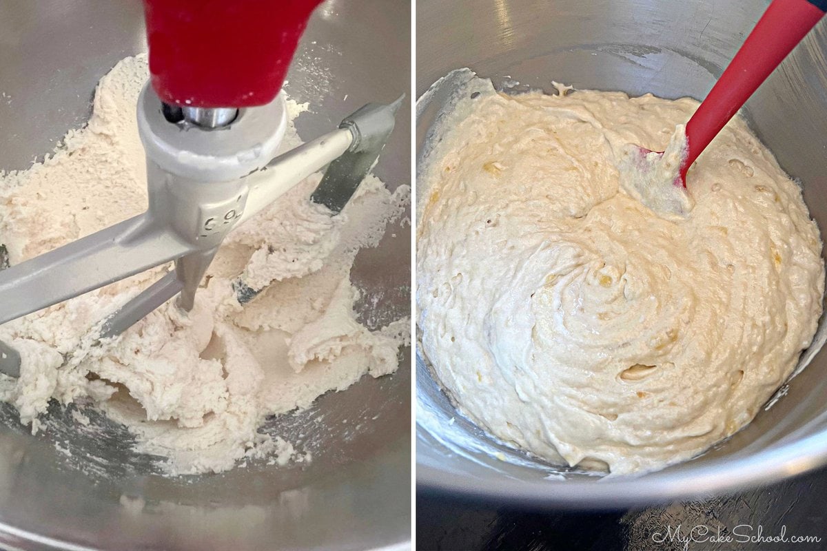 Banana Cake Batter mixing.