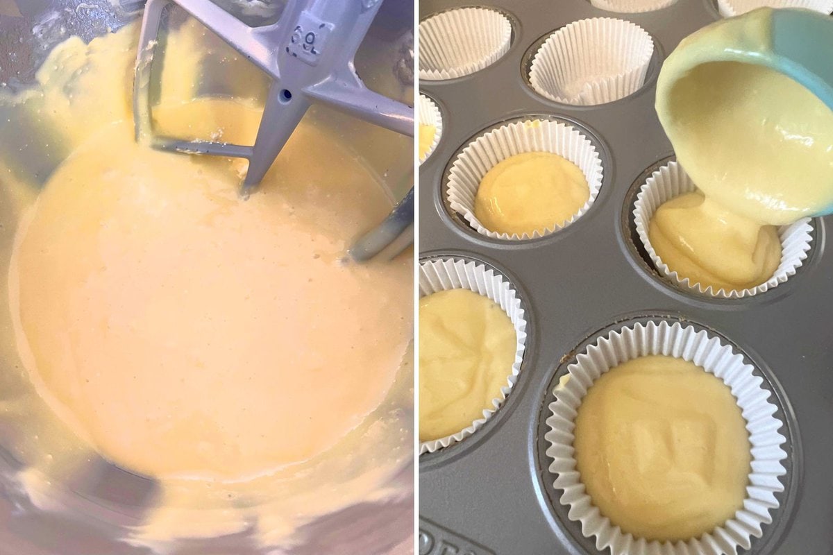 Filling for yellow cupcake batter.