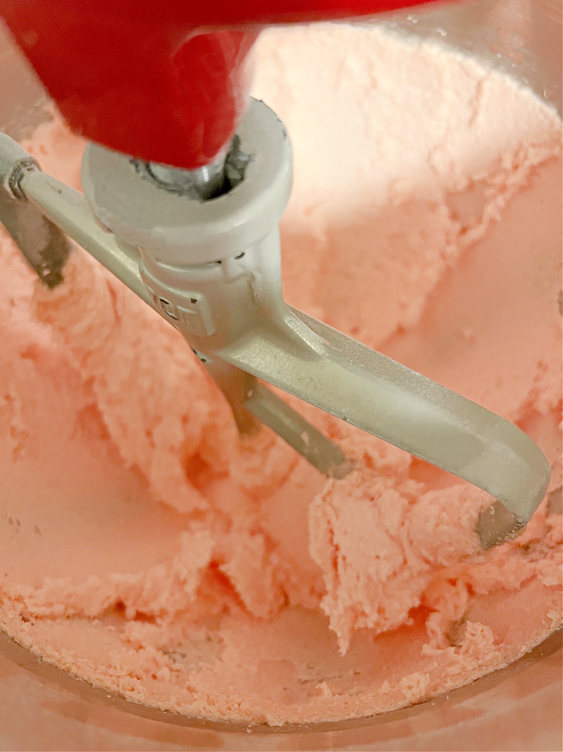 Mixture or sugar, butter, and jello powder for Strawberry Sheet Cake.