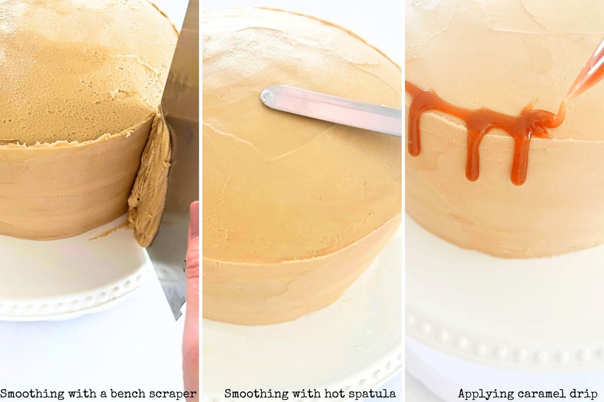 Photos of Decorating the Banana Caramel Cake.