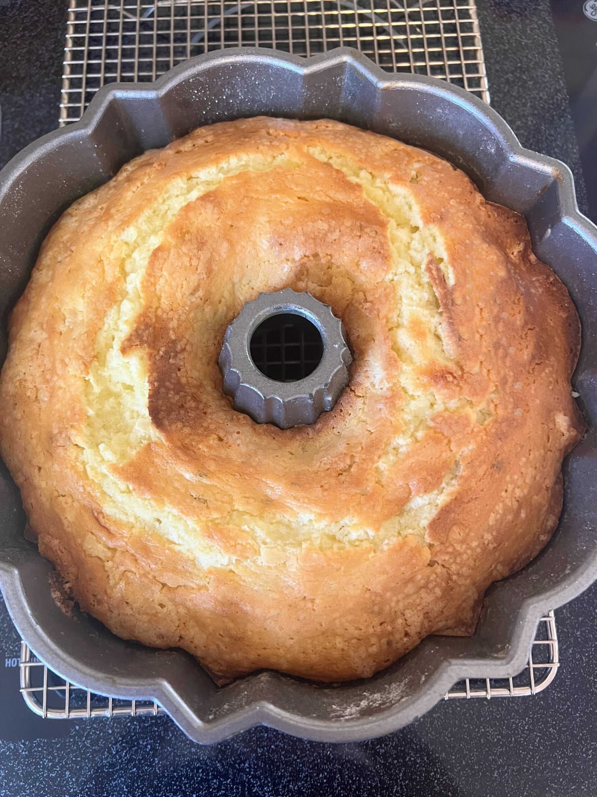 Freshly baked key lime pound cake.