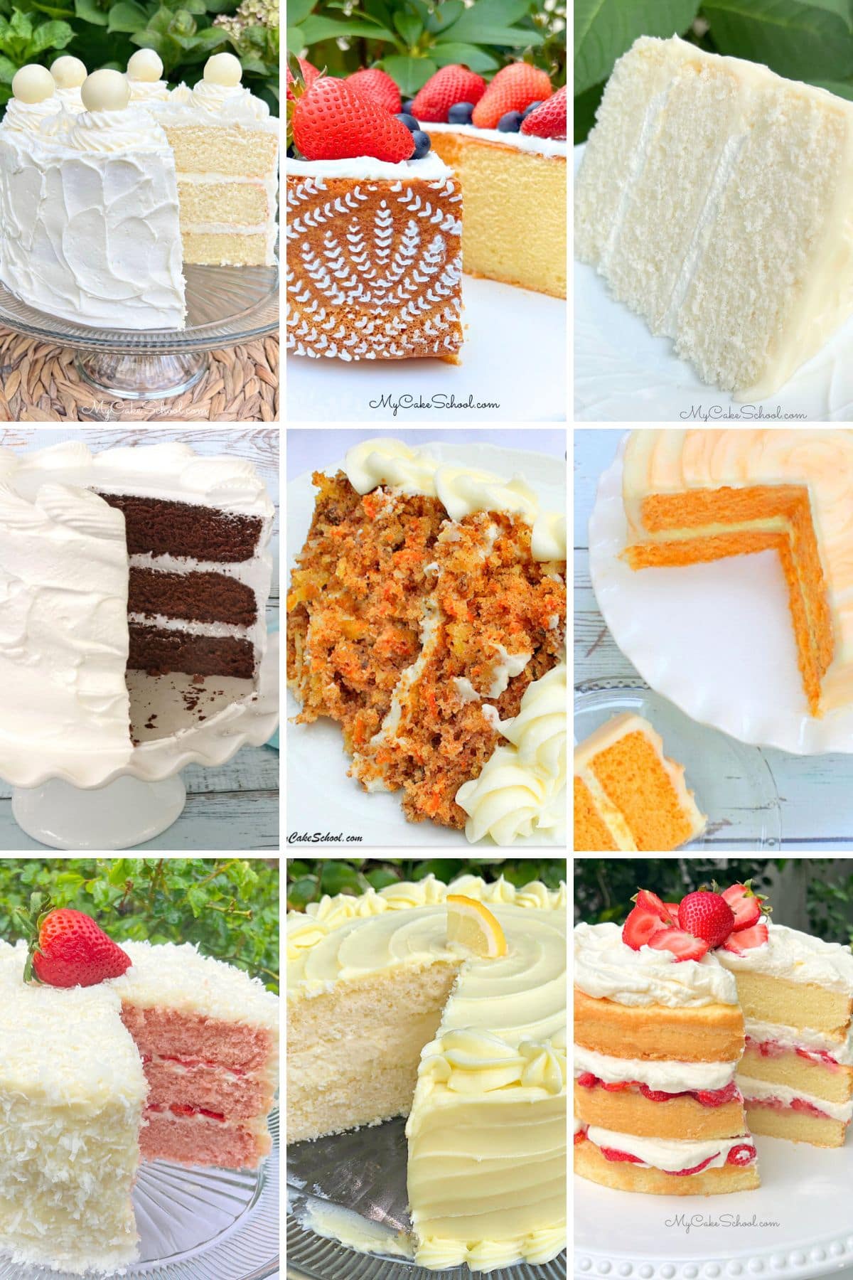 Photo grid of Easter Cake recipe ideas.
