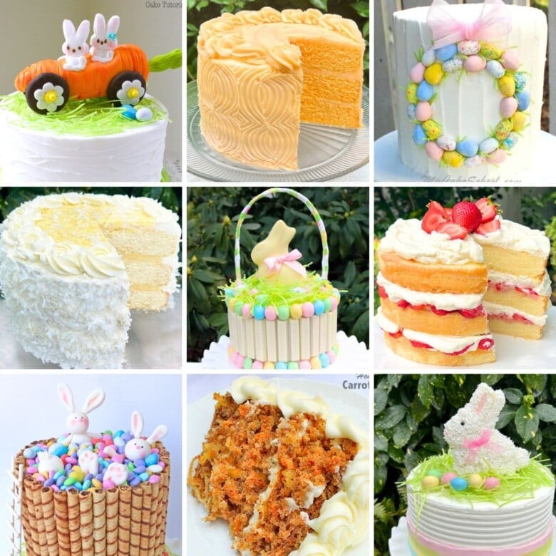 Easter cakes photo grid.