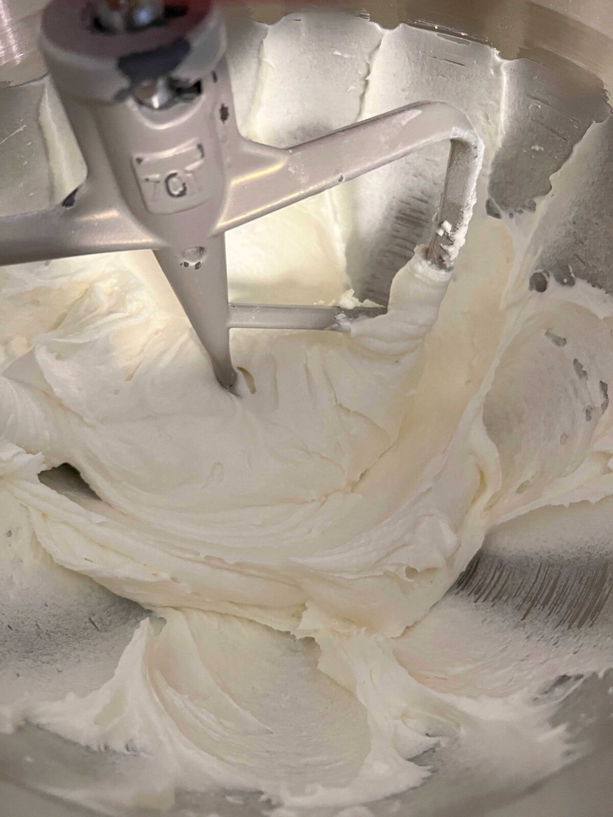 Mixing the Butter and Cream Cheeese.