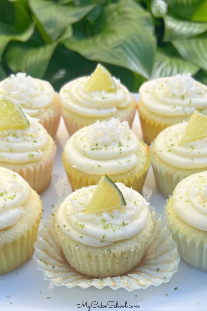 Lime Cupcakes with Coconut Frosting - My Cake School