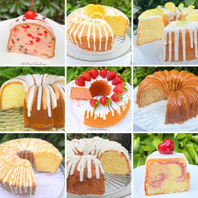 Fruity Pound Cakes in a photo grid.