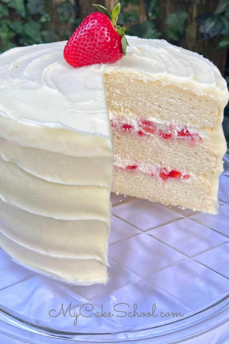 Strawberries and Cream Cake - My Cake School