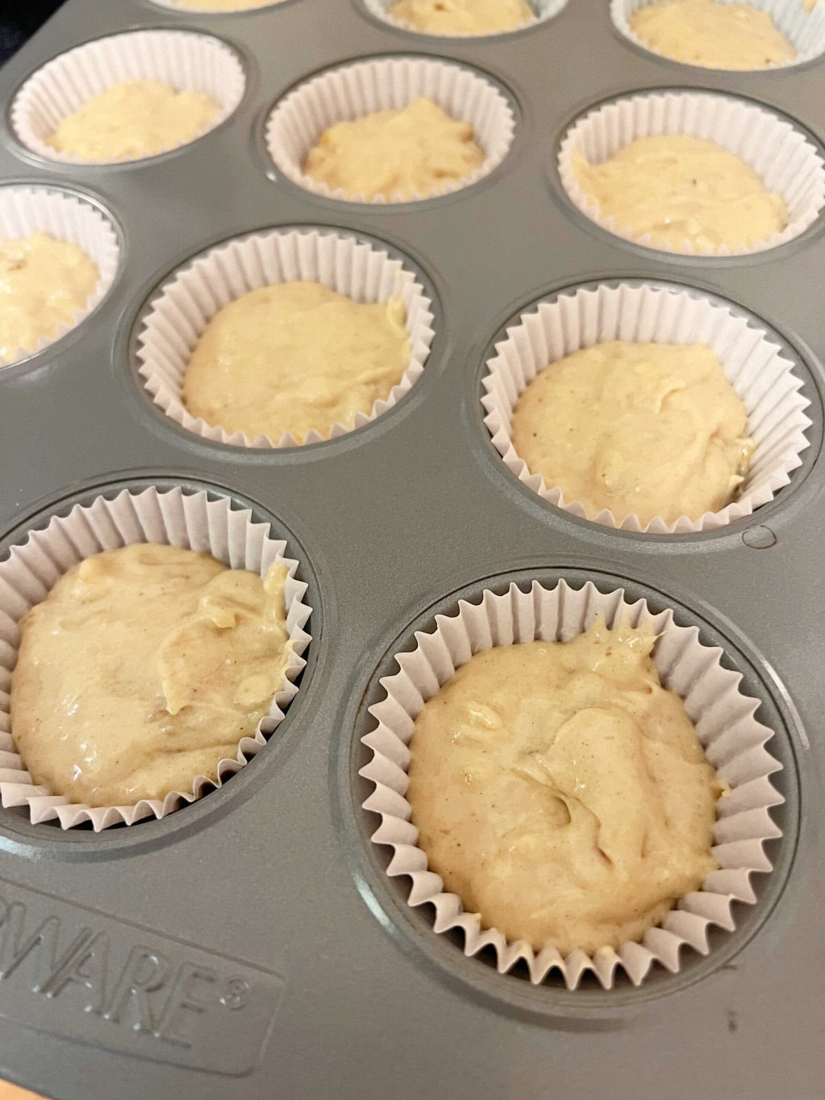 Hummingbird Cupcakes just before baking.