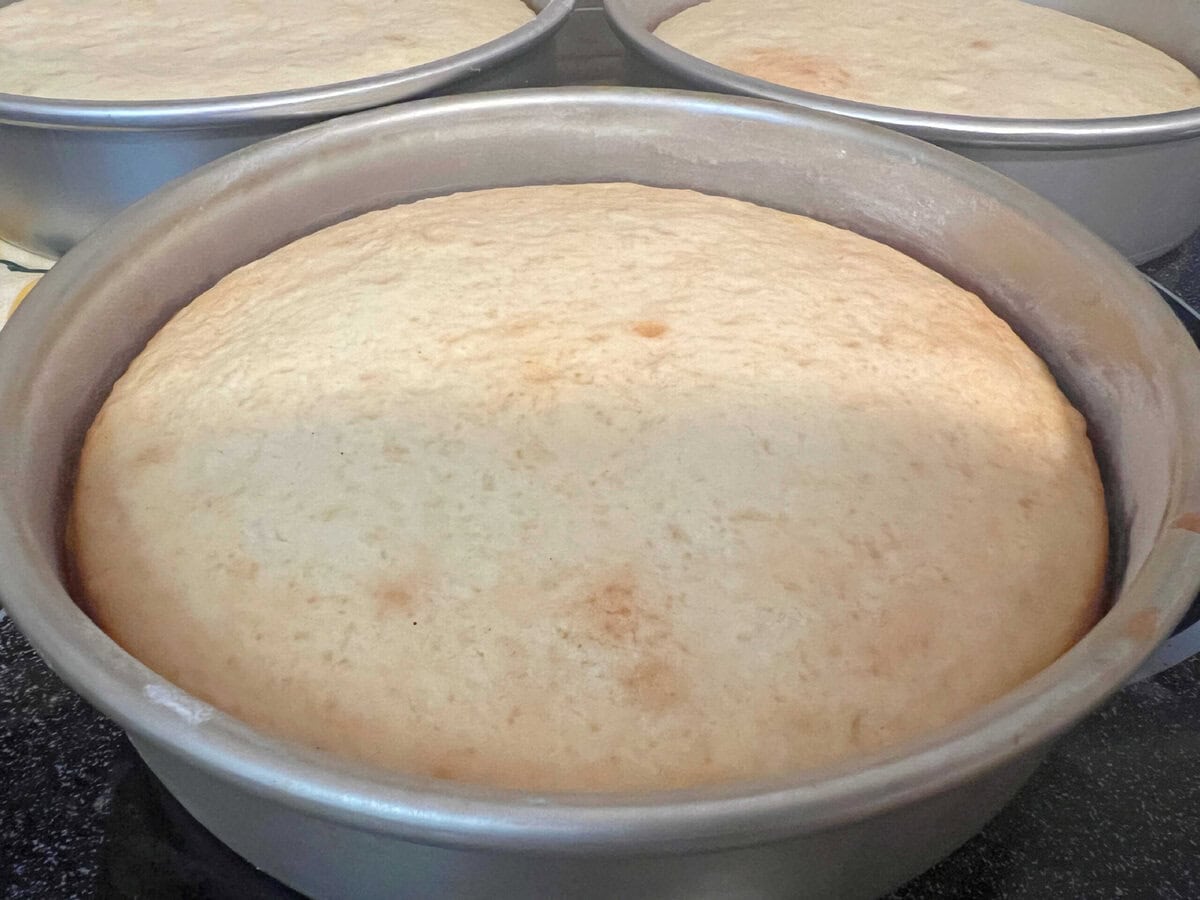 easy coconut cake layers.