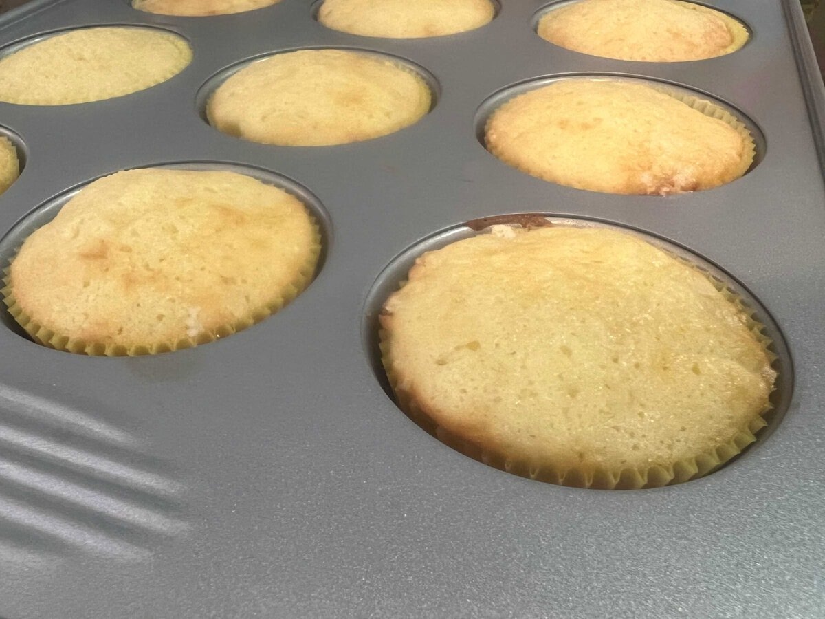Pineapple Cupcakes, freshly baked.
