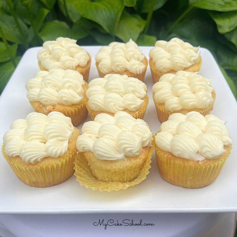 Pineapple Cupcakes on a platter.