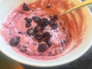 Lemon Blackberry batter in a bowl.