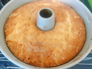Freshly baked Lemon Blackberry Pound Cake.