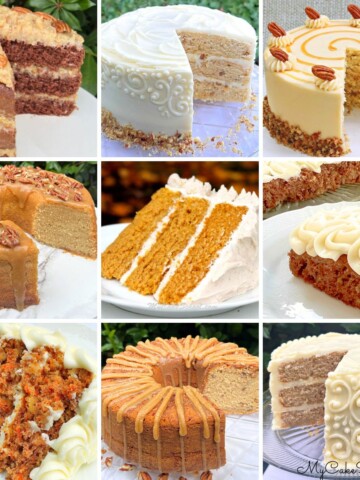 Fall Cakes in a photo grid.