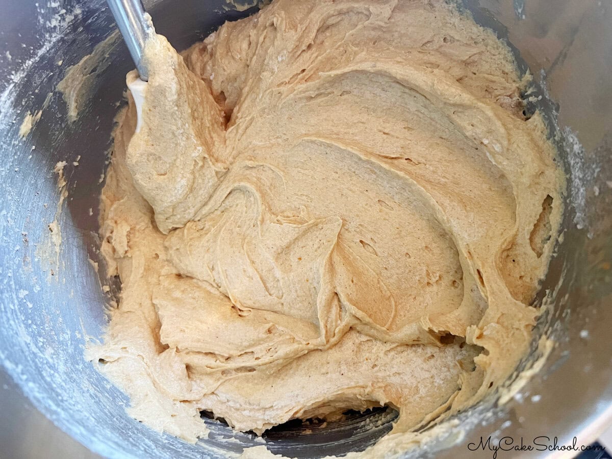 Pumpkin Pound Cake Batter in a bowl.