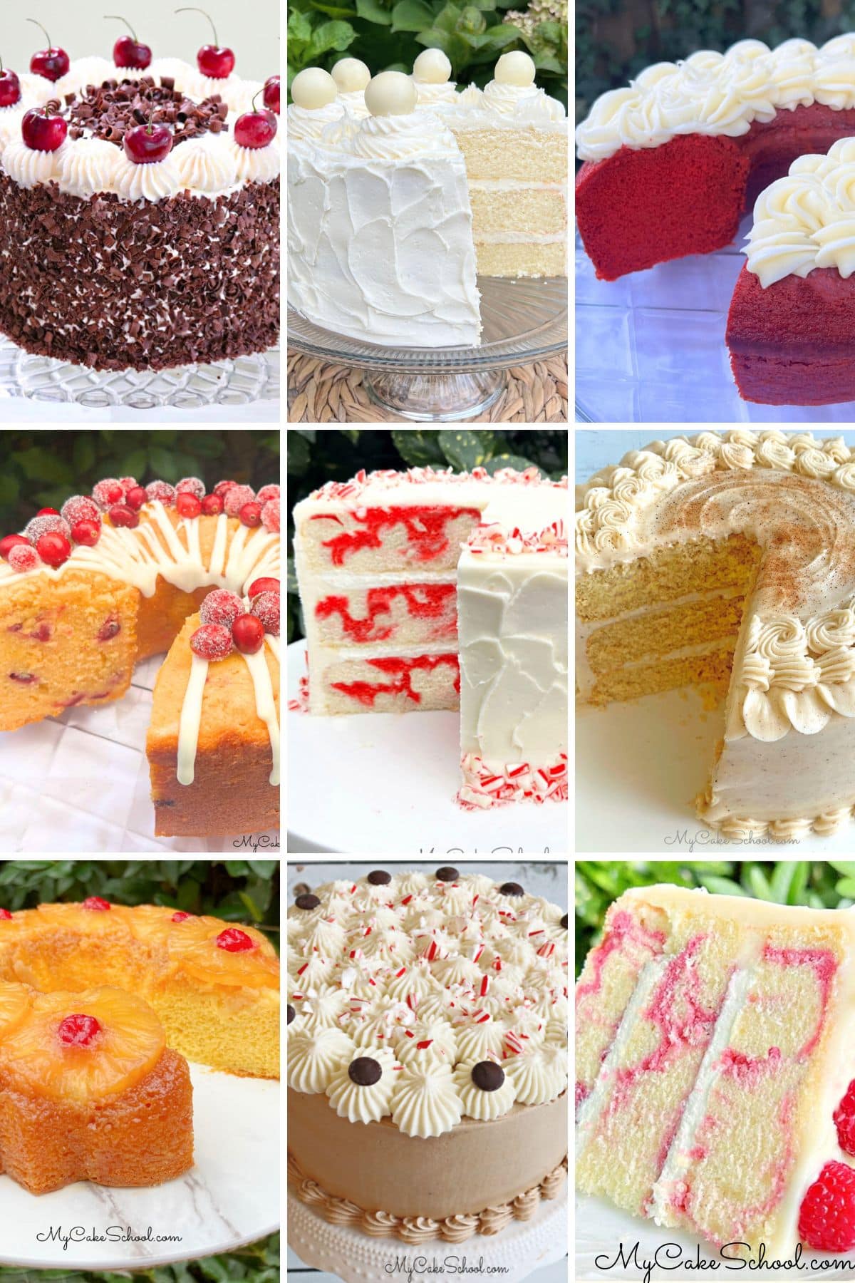 Christmas Cake Recipes- photo grid.