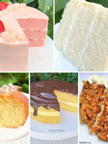 Most popular cake recipes of 2025 photo grid.