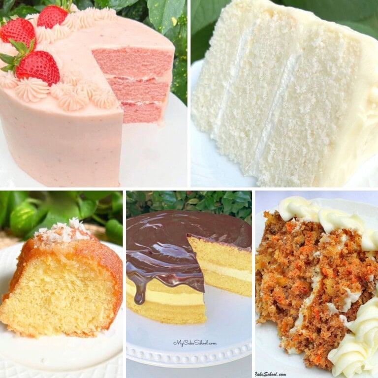Most popular cake recipes of 2025 photo grid.