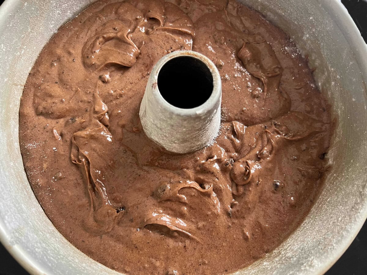 Batter in the prepared pan.