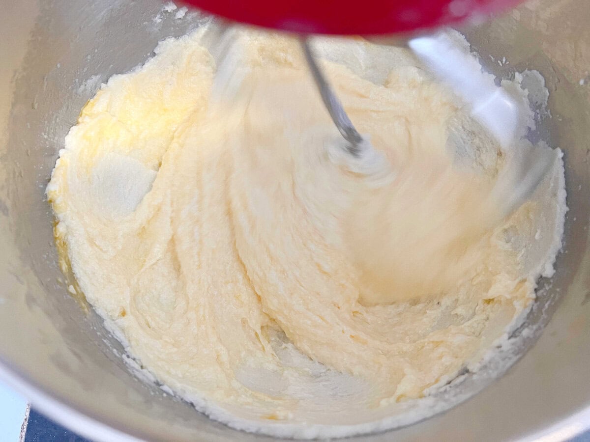 eggs in cake batter.