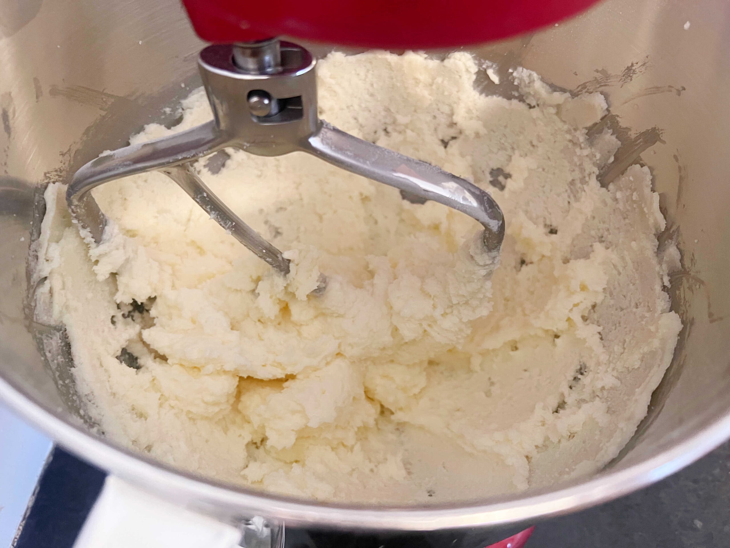 Mixture of butter and sugar.