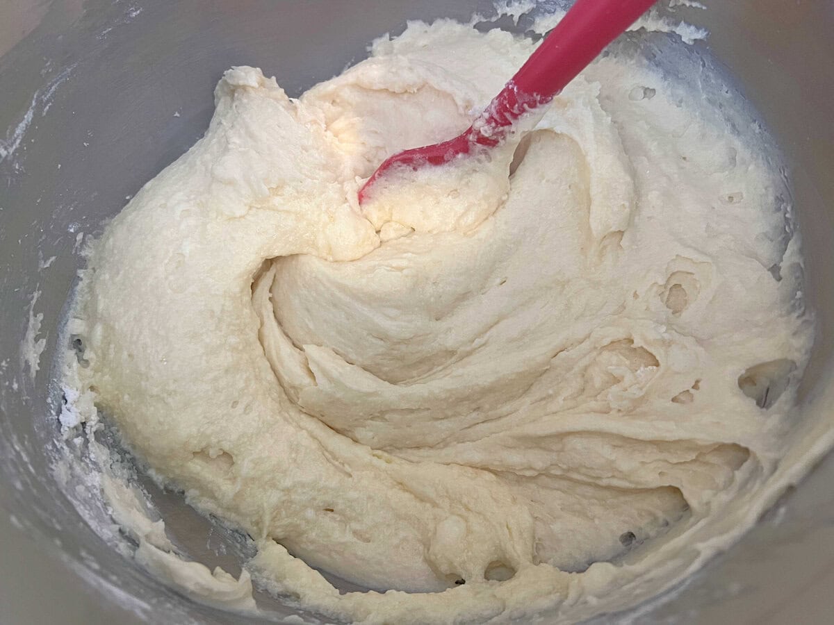 Coconut Mascarpone Pound Cake Batter.