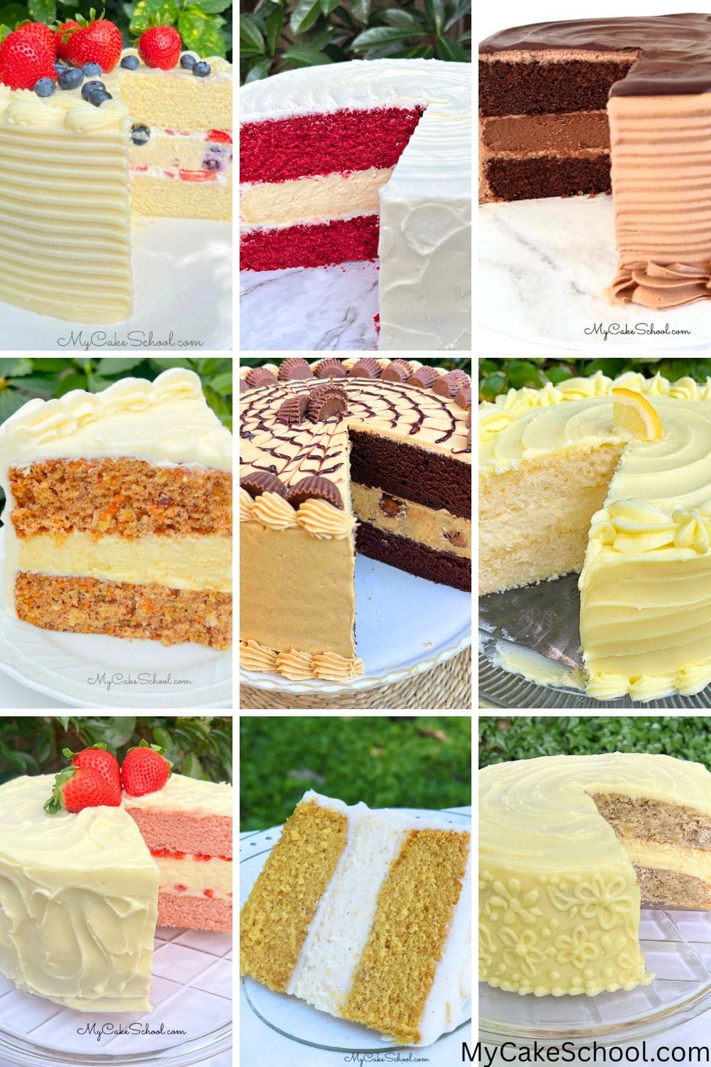 Cheesecake Cake Recipes photo grid. 
