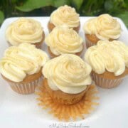 Easy Pumpkin Cupcakes on a cake platter.