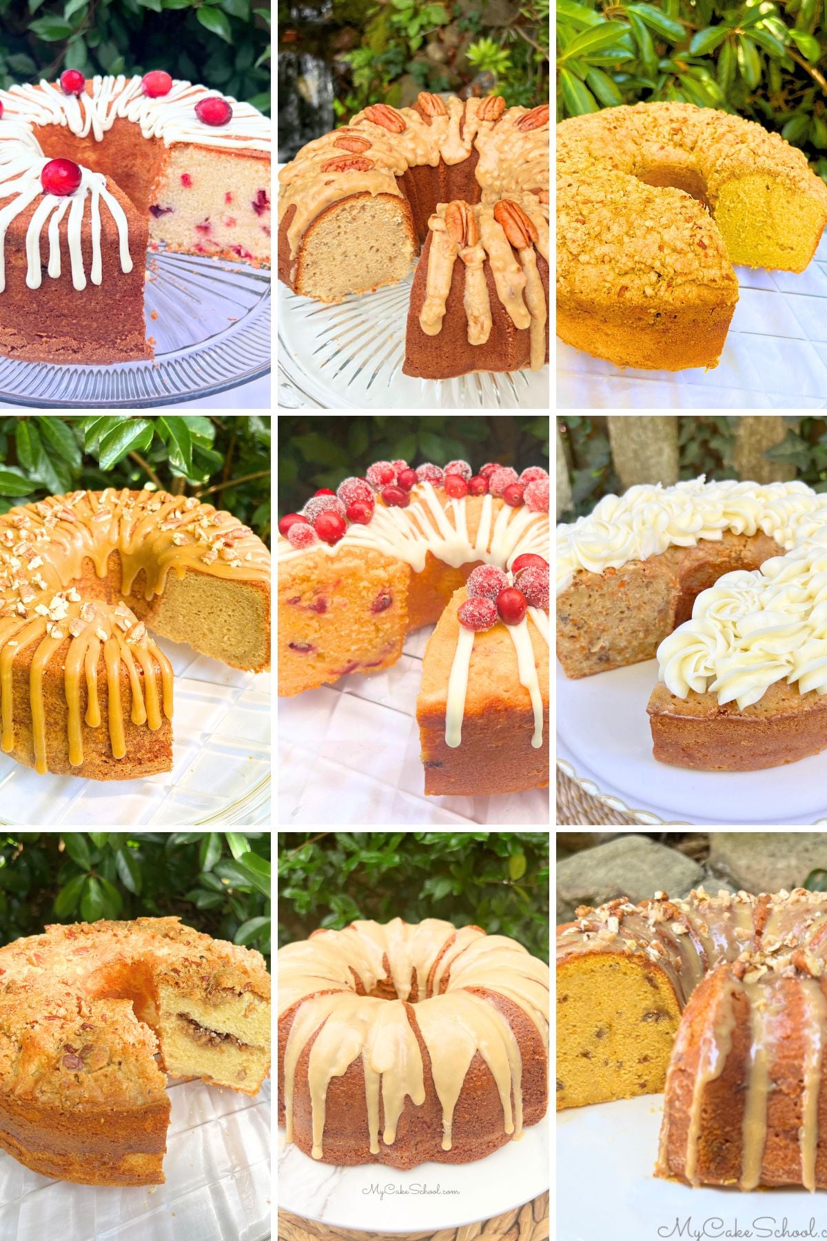 Fall pound cakes photo grid.