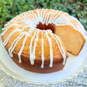 Orange Mascarpone Pound Cake, sliced.