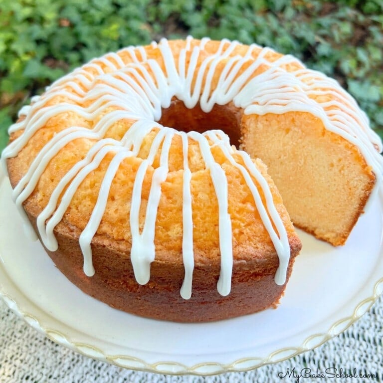 Orange Mascarpone Pound Cake, sliced.