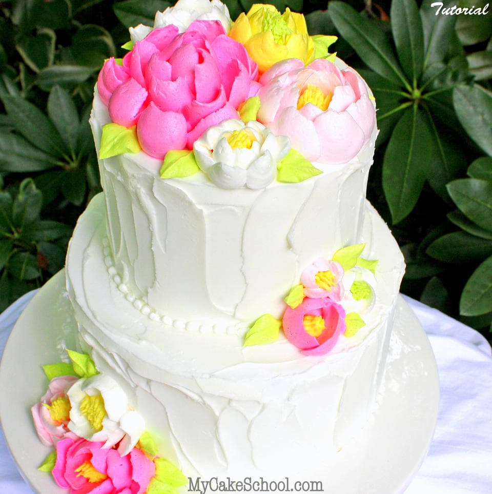 How to Pipe Large Frosting Flowers!Video Tutorial My Cake School